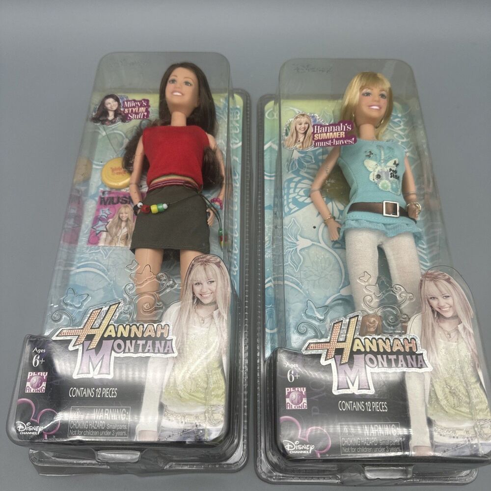 Jakks Pacific Disney Hannah Montana Doll Lot Of 2 Miley 2007 Summer Stylin NRFB